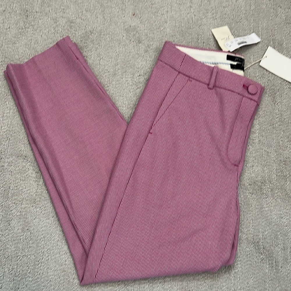 JCrew High Rise Cameron Pant Pink Houndstooth
